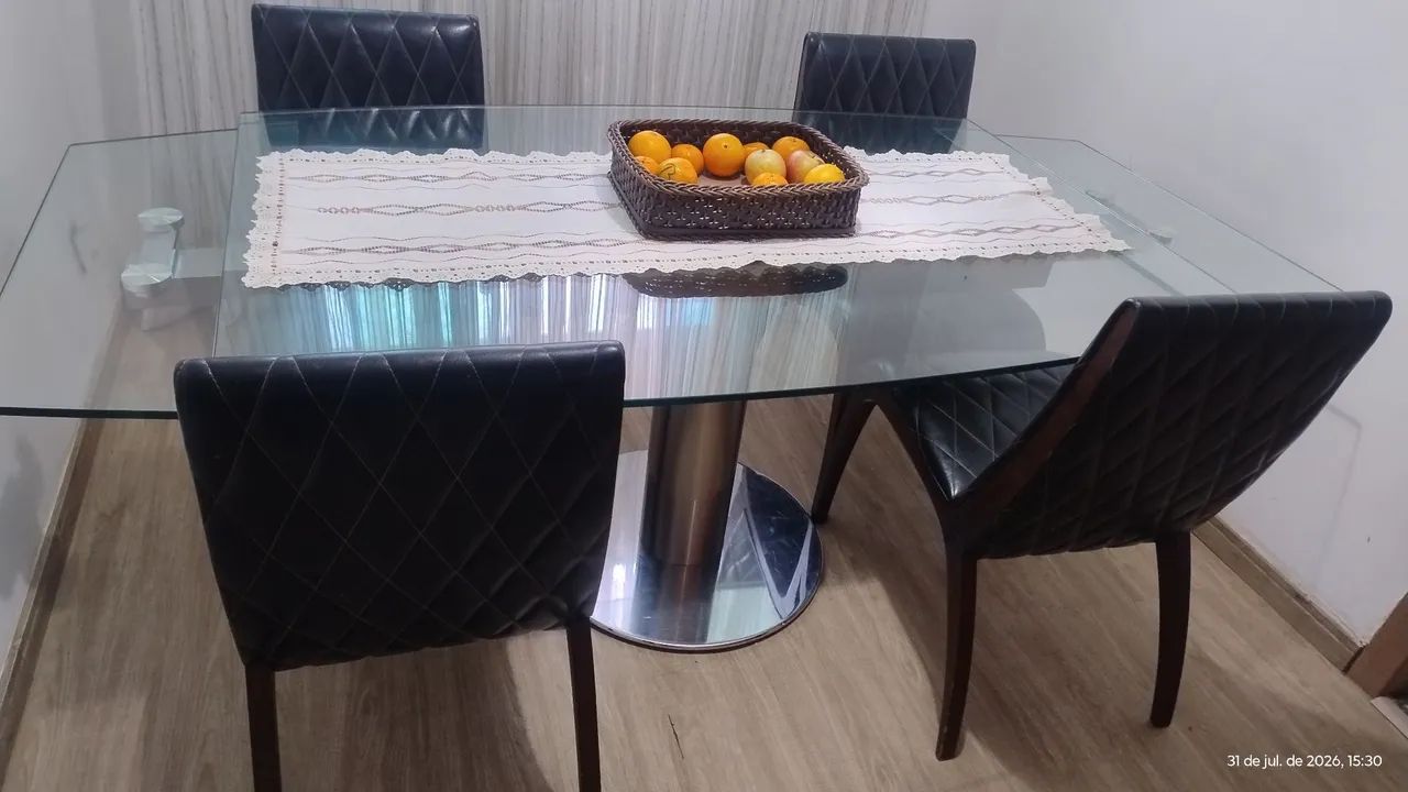 Mesa de vidro extensível - Foto 2