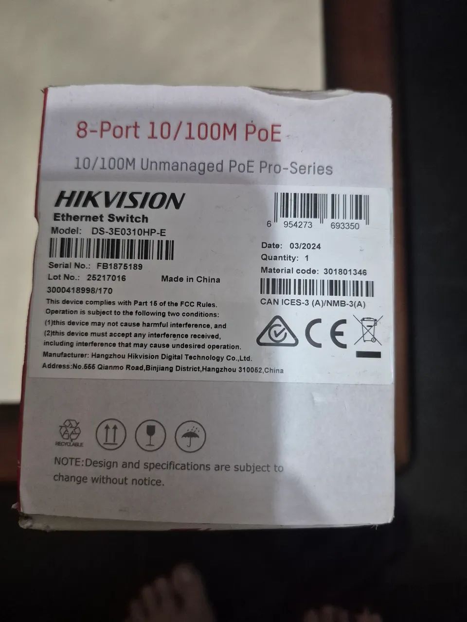 Switch POE 8 portas modelo DS3E0310HP-E - Foto 2