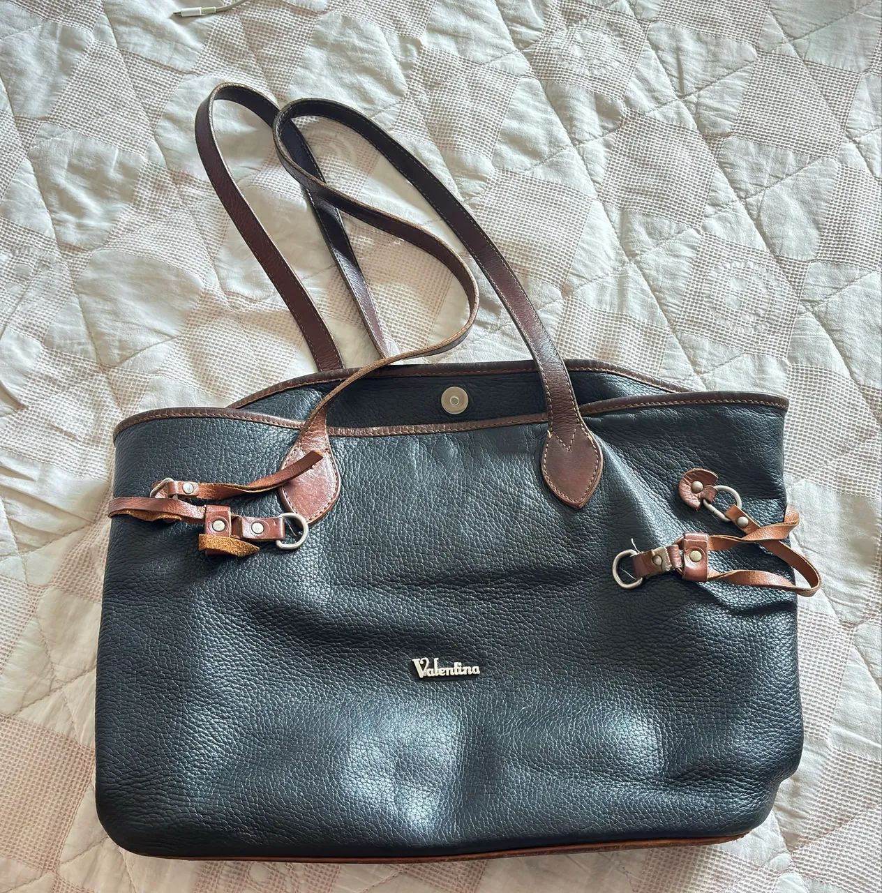 Bolsa de couro usada de marca VALENTINA - Foto 4