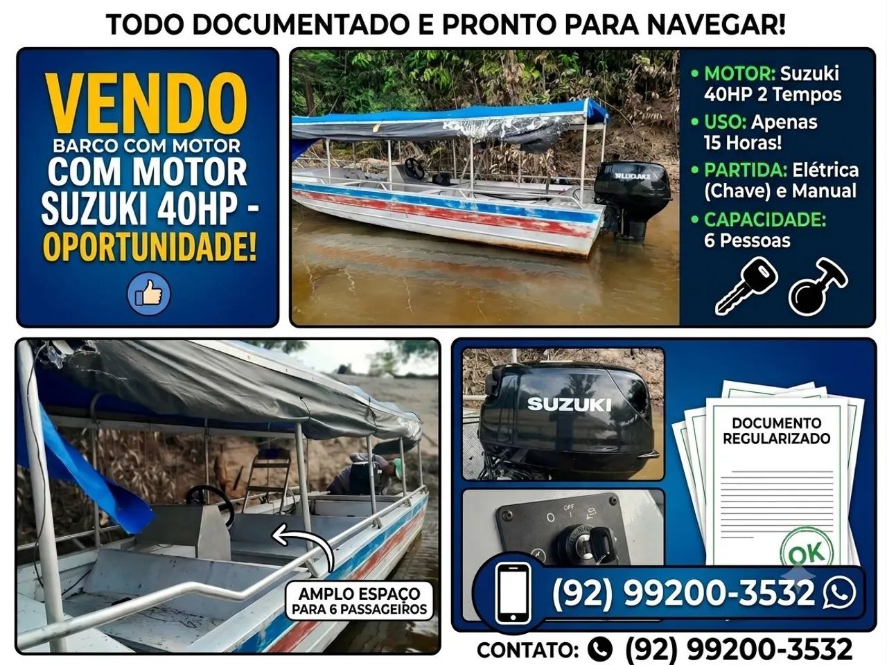 Lancha com motor 