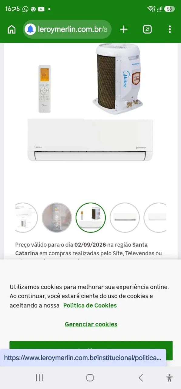 Ar condicionado midea 12mil btu