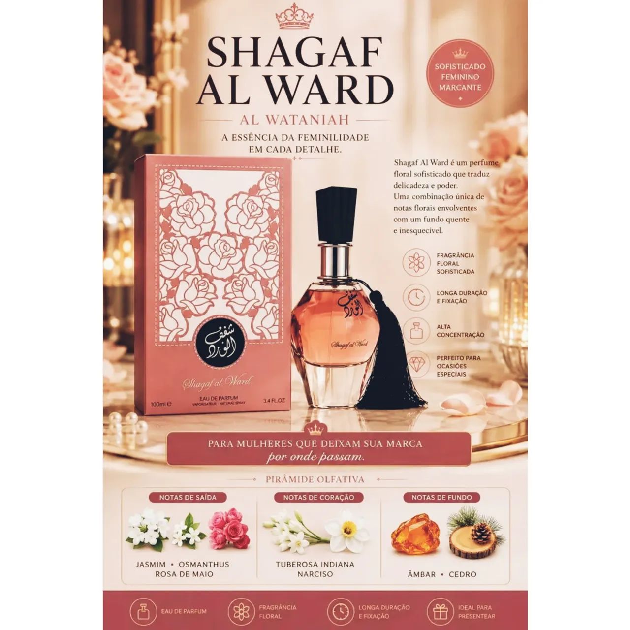 Perfume árabe shagaf Al Ward  - Foto 3