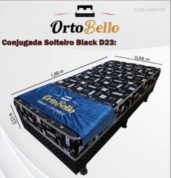 Cama Box Solteiro Black Ortobello - Entrega Rápida! 