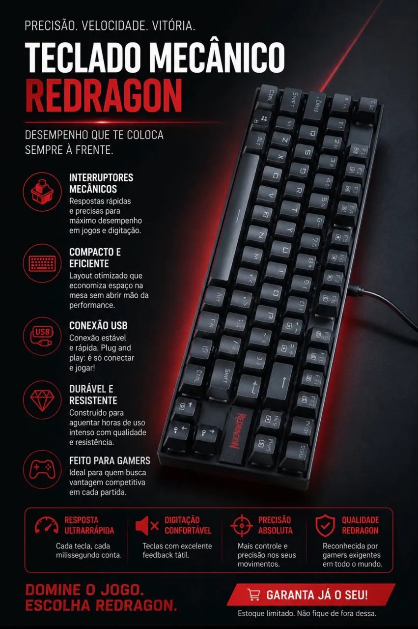 Teclado mecânico Redragon - Foto 3