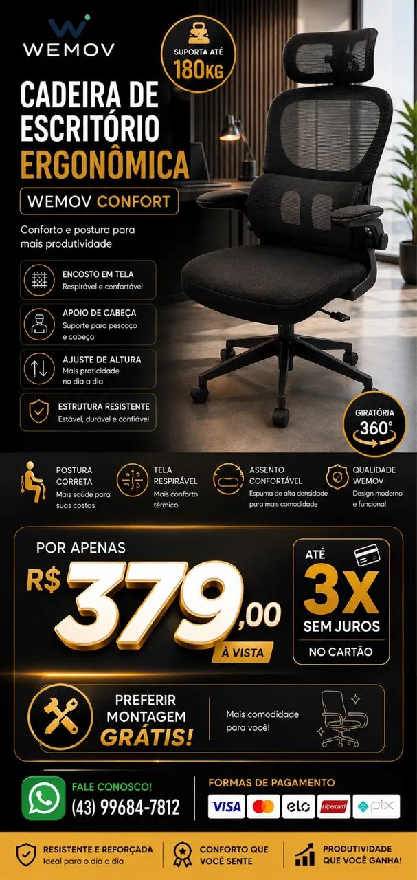 Cadeira escritório  - Foto 3