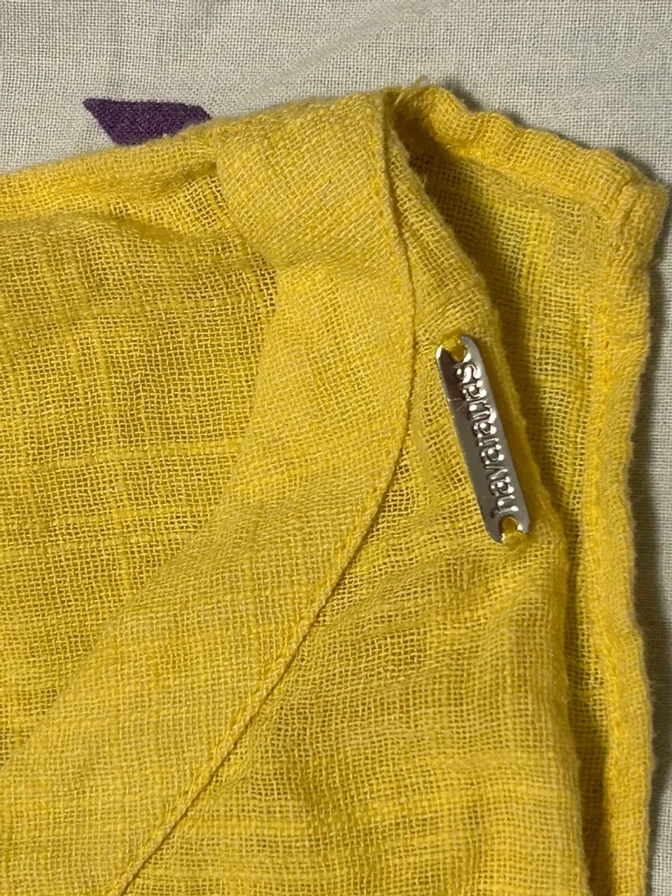 Blusa amarela em linho  - Foto 2