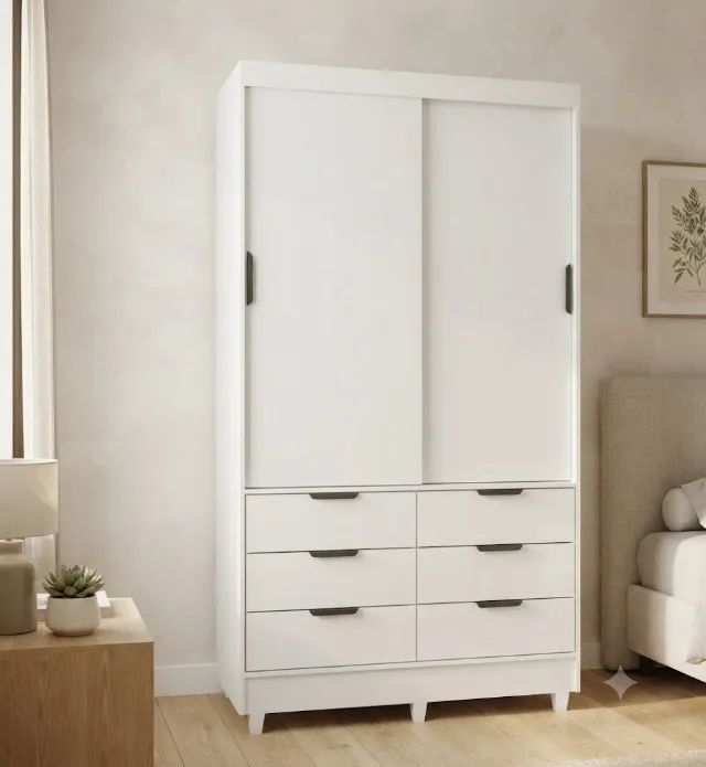 Guarda roupa niciole branco  solteiro