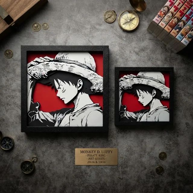 Quadro 3D Shadow Box do Monkey D. Luffy - One Piece