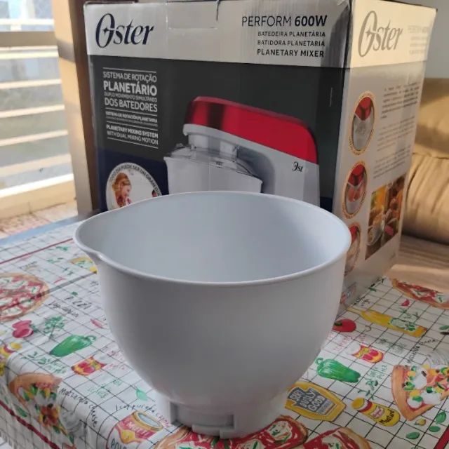 Tigela da Batedeira Planetária Oster 600W. Branca.