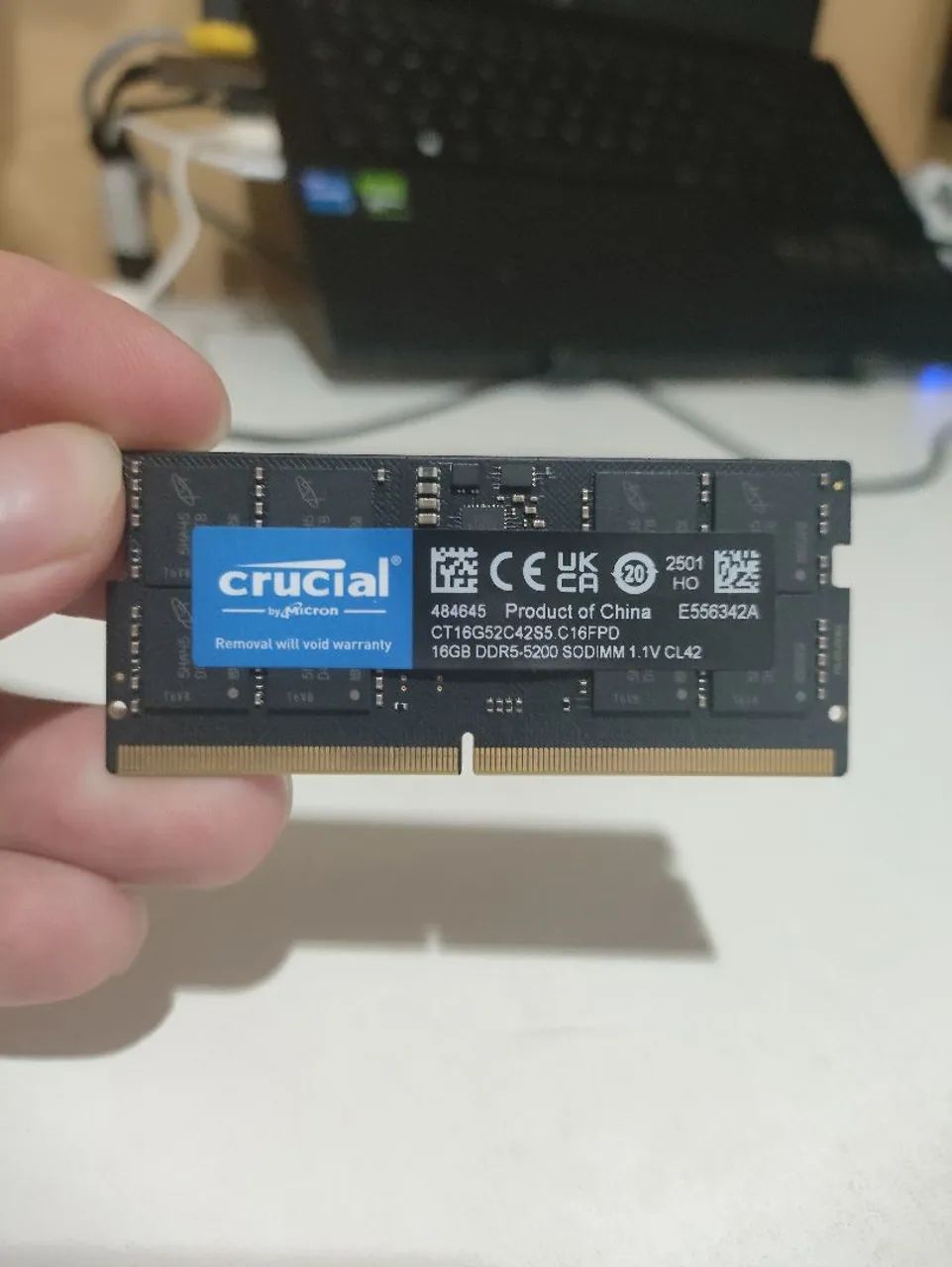 Memória Sodimm Crucial DDR5 16GB 5200mh Notebookz