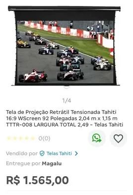 Tela de projeção para cinema em casa 92 polegadas. - Foto 3