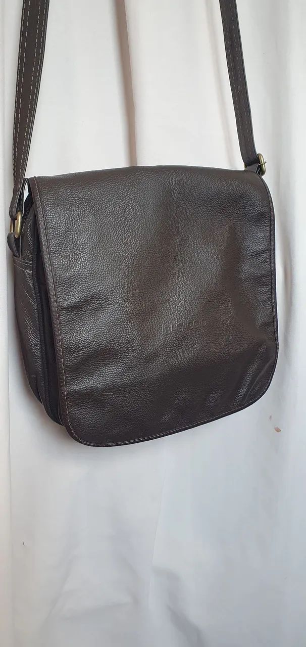 Bolsa transversal couro legítimo masculina  - Foto 2