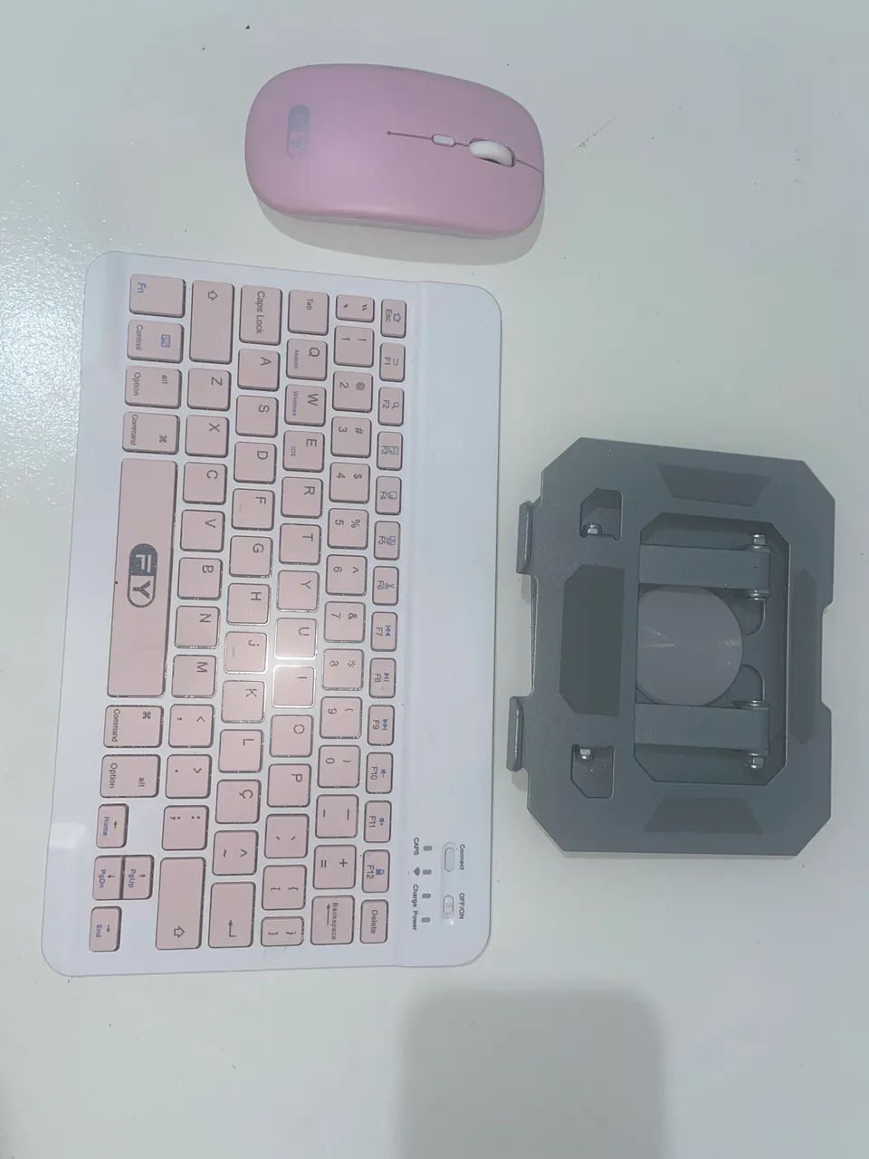 KIT TECLADO, MOUSE E SUPORTE PARA TABLET(OU OUTROS)