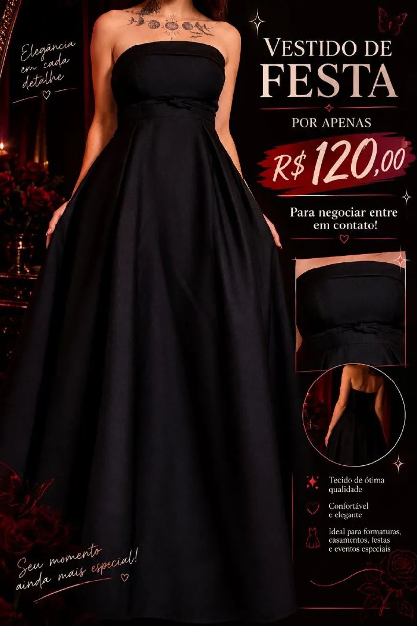 Vestido preto elegante