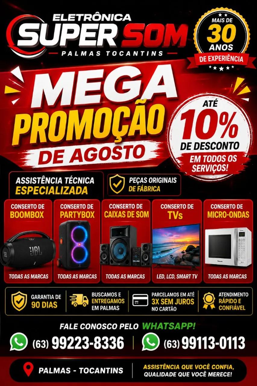 CONSERTAR SUA BOOMBOX PARTYBOX TVS MICRO-ONDAS CAIXA DE SOM  - Foto 2