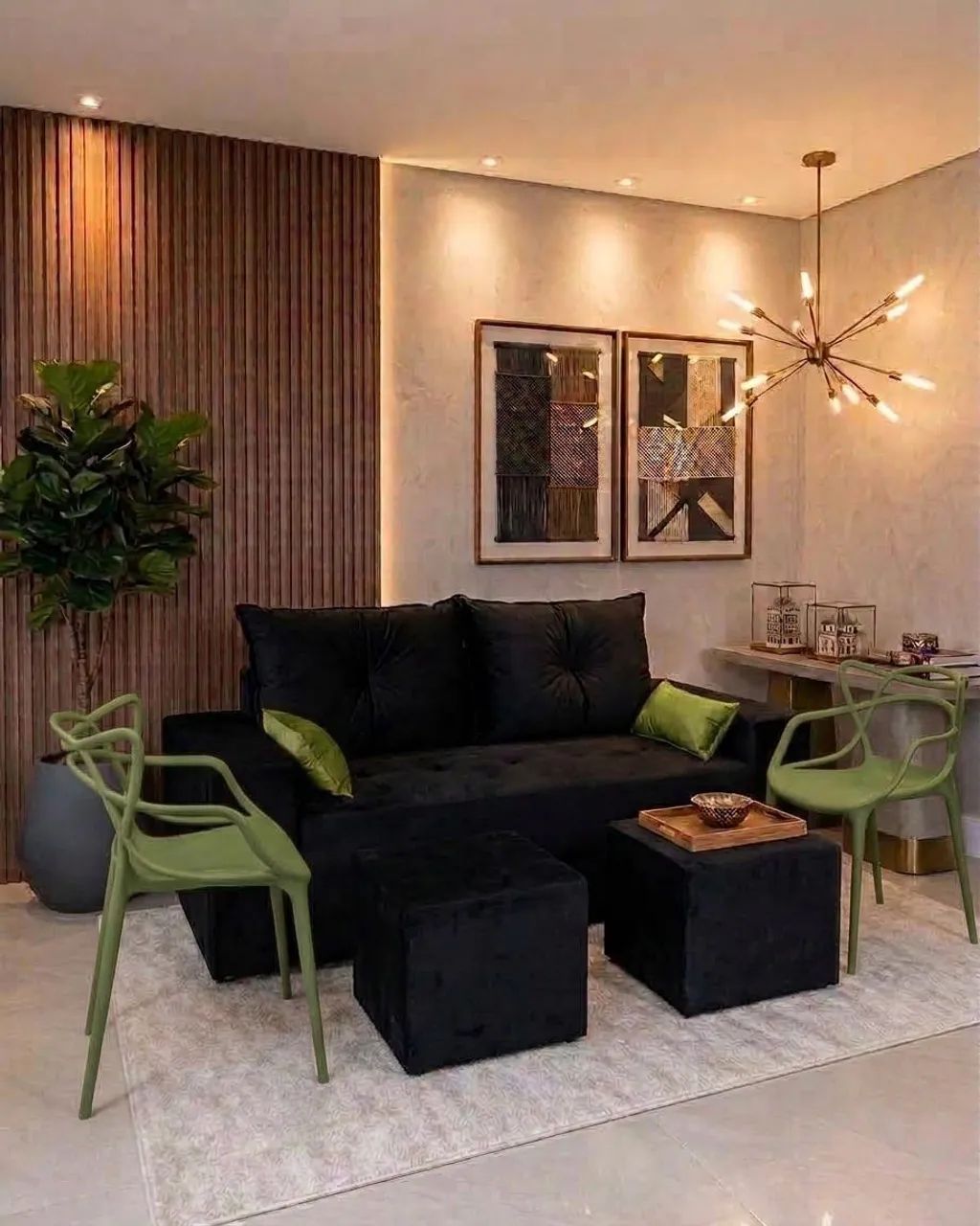 Sofá quadrado 3 lugares com 2 cadeiras de apoio com centro, puff e almofadas decorativas  - Foto 2