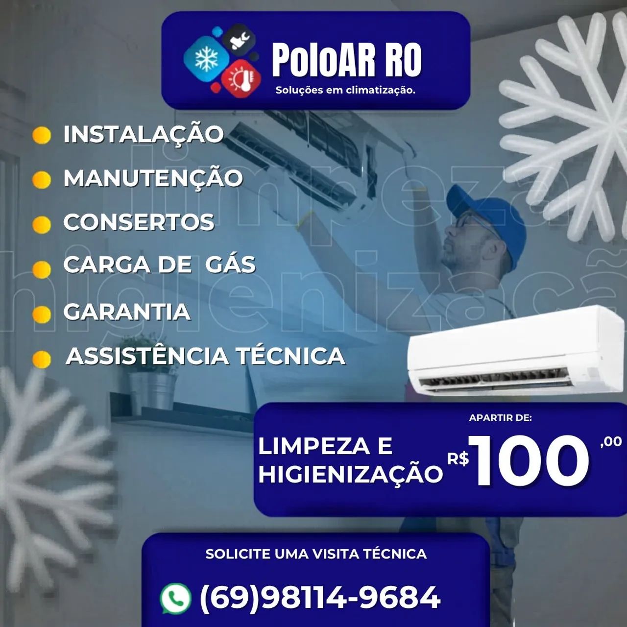Limpeza de central de ar a partir de R$100,00