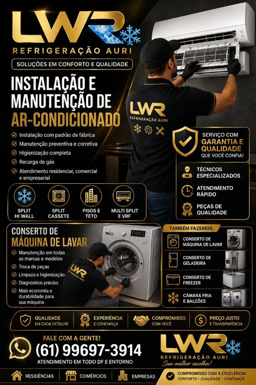 Instalações e manutenção de equipamentos ar condicionado 