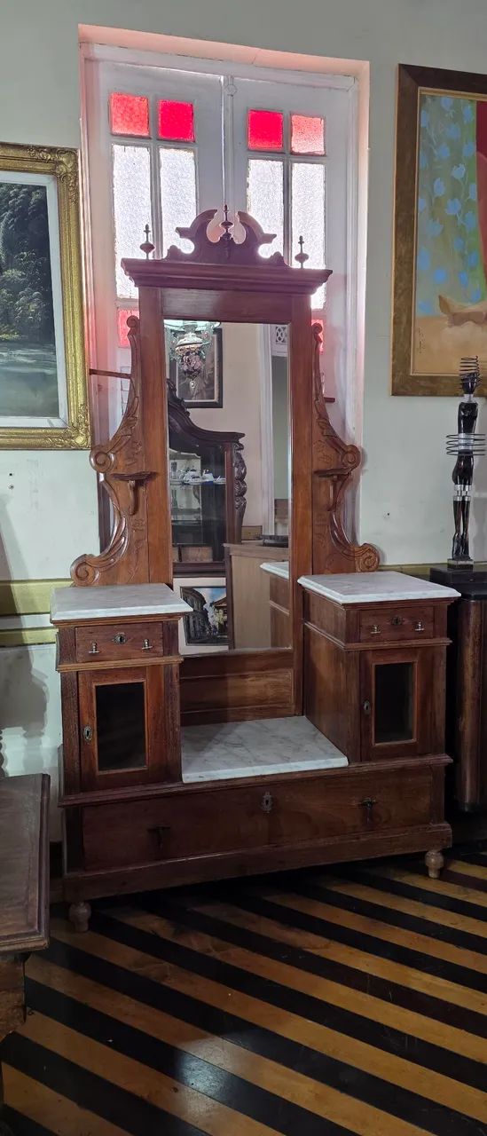 Móveis antigos, penteadeira pechinche madeira e marmore - Foto 4