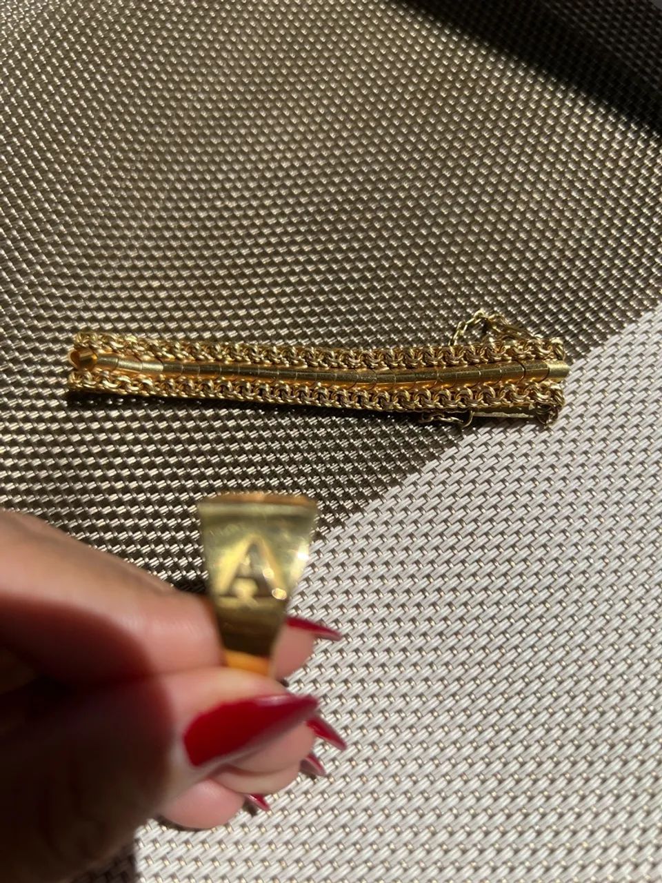 Pulseira e anel de ouro 18K - Foto 3