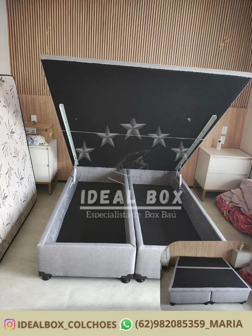 BOX BAU QUEEN REFORÇADO 158*198