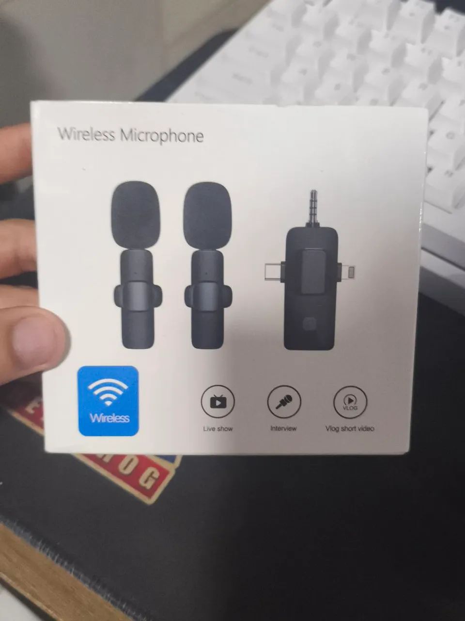 Microfone de lapela Wireless 