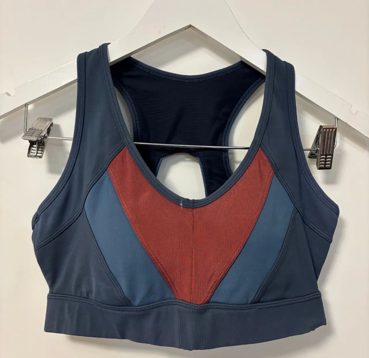 top  de academia track field  azul vermelho m - Foto 5