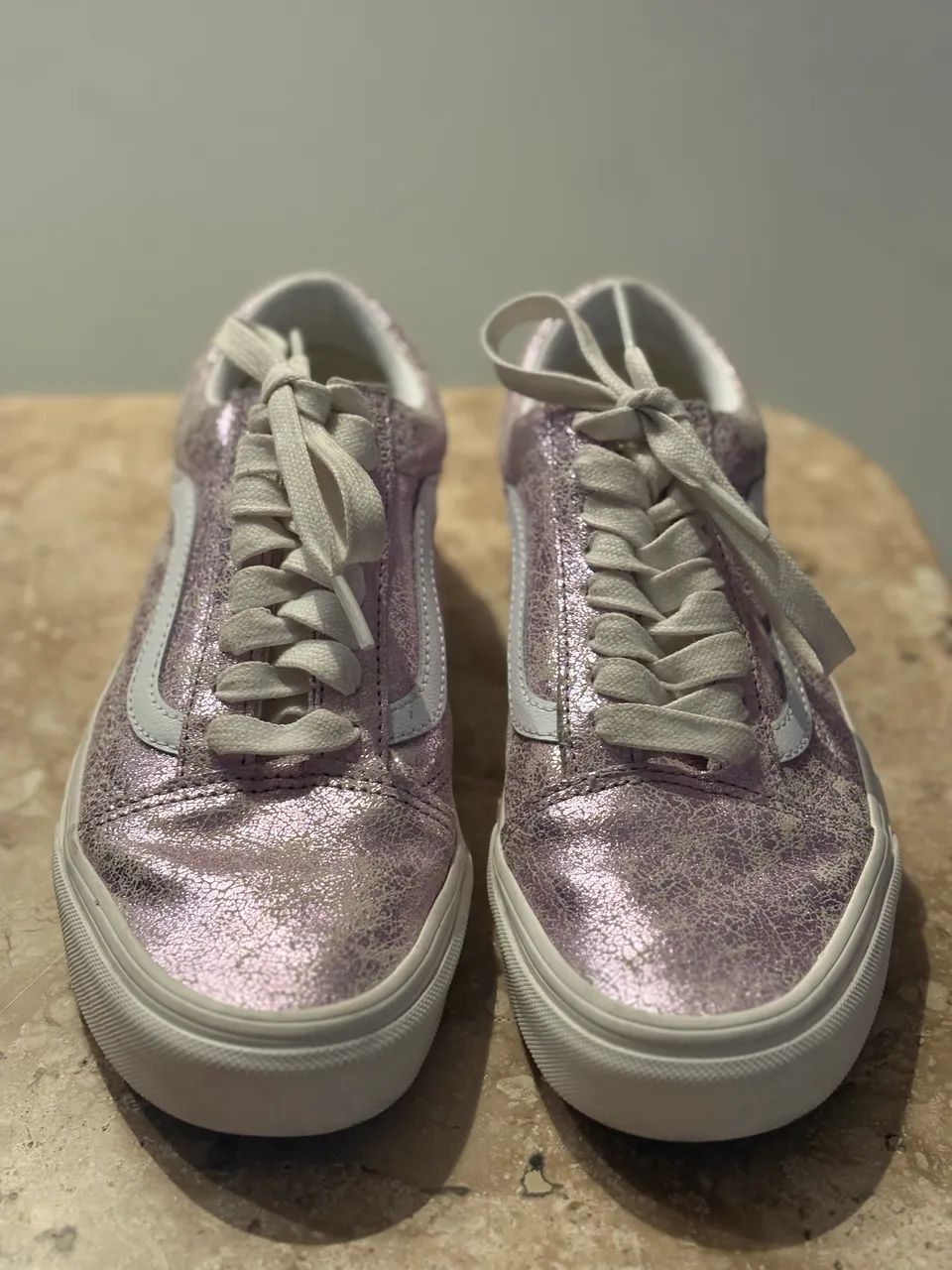 Vans Old Skool em couro metalizado rosa- aceito propostas - Foto 2