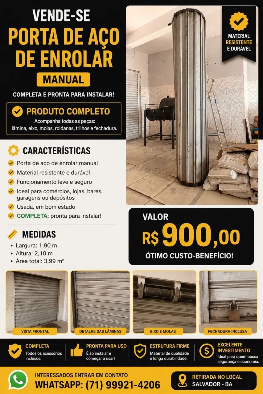 PORTA DE AÇO MANUAL 