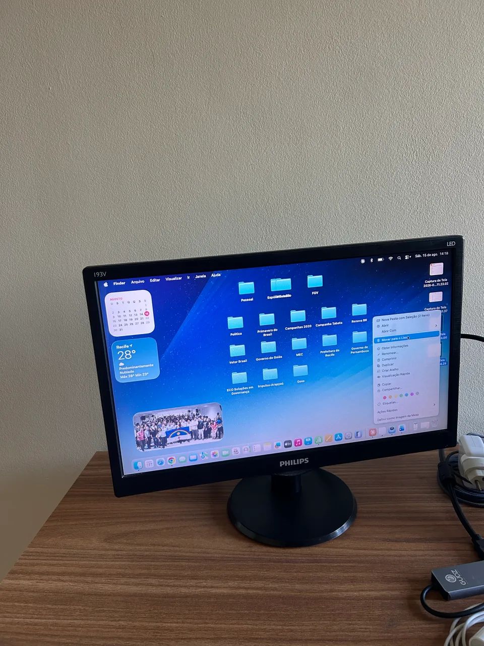Monitor Philips LED 18,5 polegadas - HDMI/VGA - Modelo 193V5LHSB2 