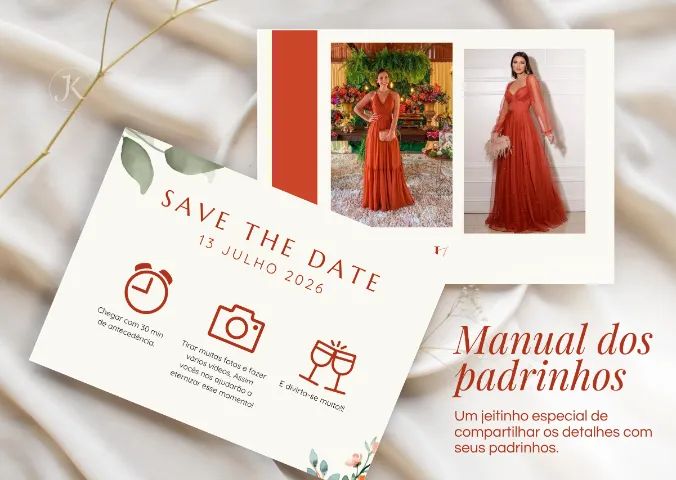 Kit Papelaria Digital para Casamento | Convite + Manual + Menu + Tag - Foto 3