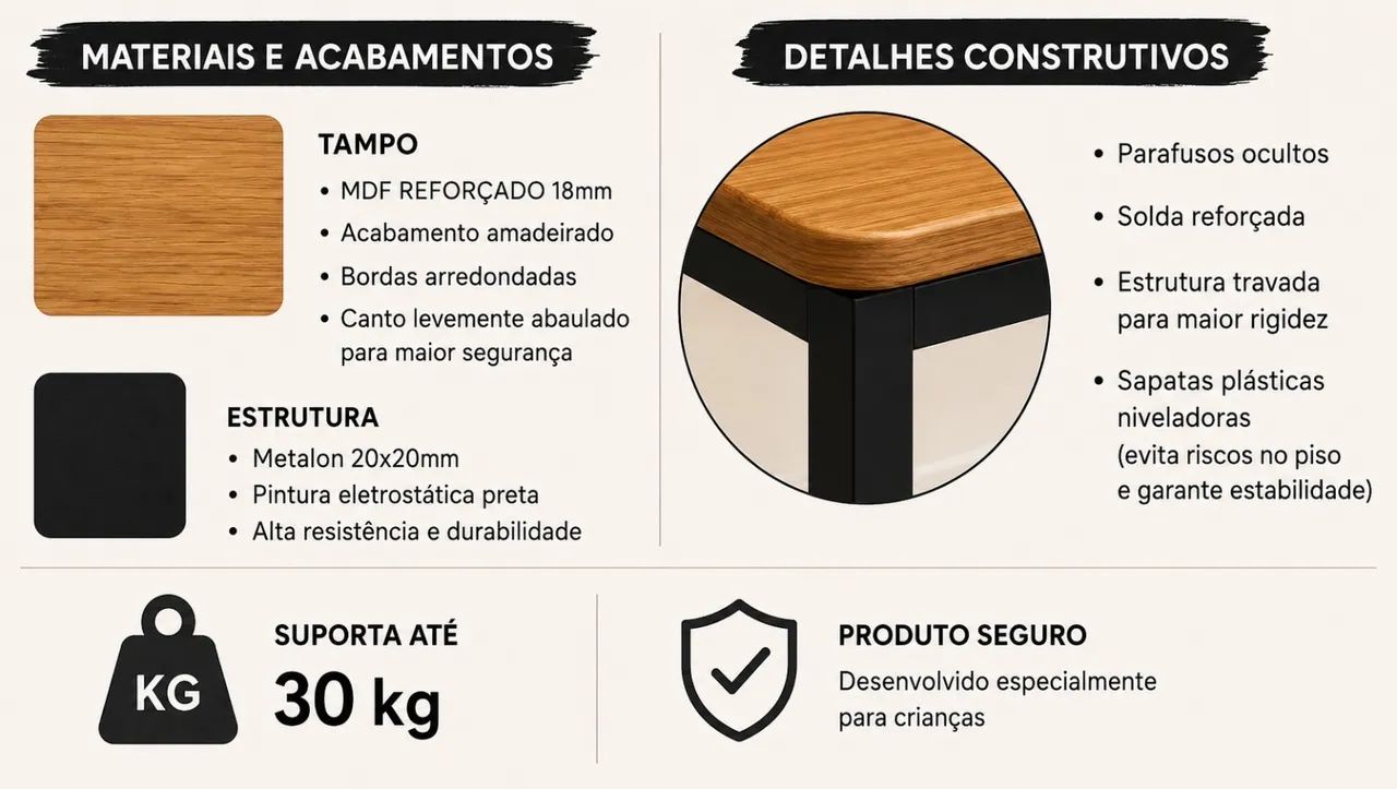 Mesinha infantil - 100% MDF  - Foto 3