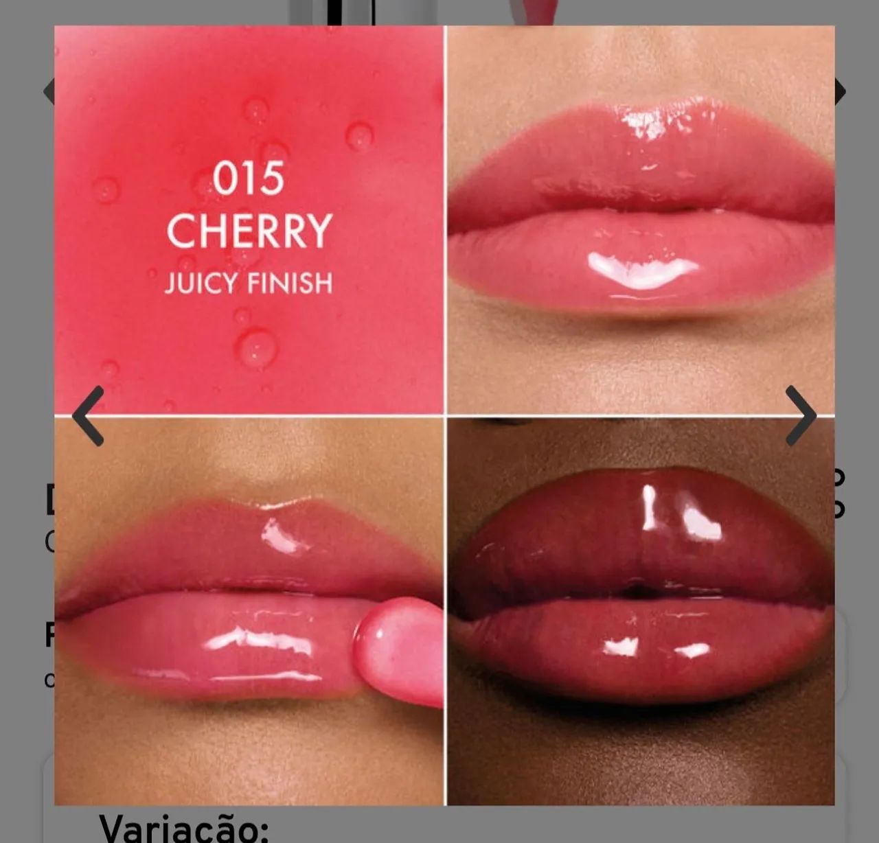  Óleo Labial 6ml / Dior Addict Lip Glow Oil 015 Cherry  - Foto 4