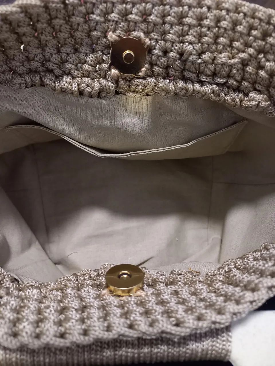 Bolsa em crochê cinza - Foto 3