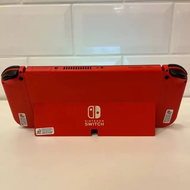 Nintendo Switch Oled Vermelho - 64Gb - Case - Foto 4