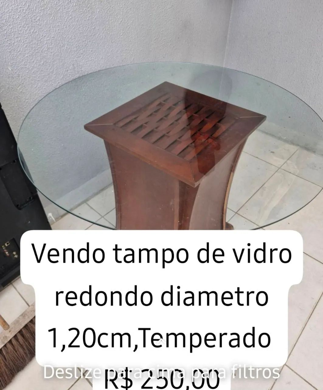 Tampo de vidro redondo  - Foto 2