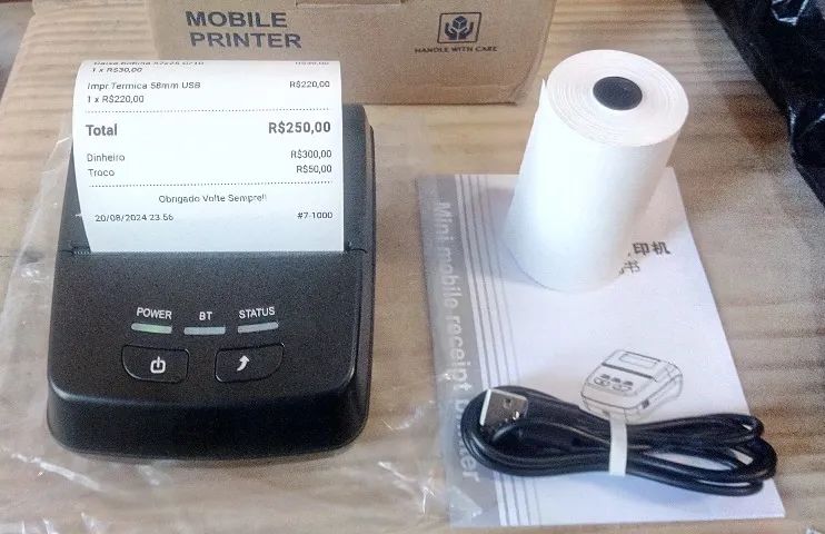 Impressora térmica 80mm Bluetooth Portátil Sem fio - Produto novo - Foto 2