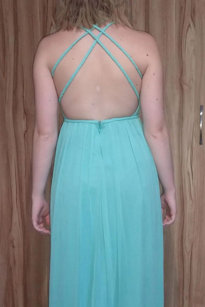 Vestido de festa verde piscina  - Foto 2