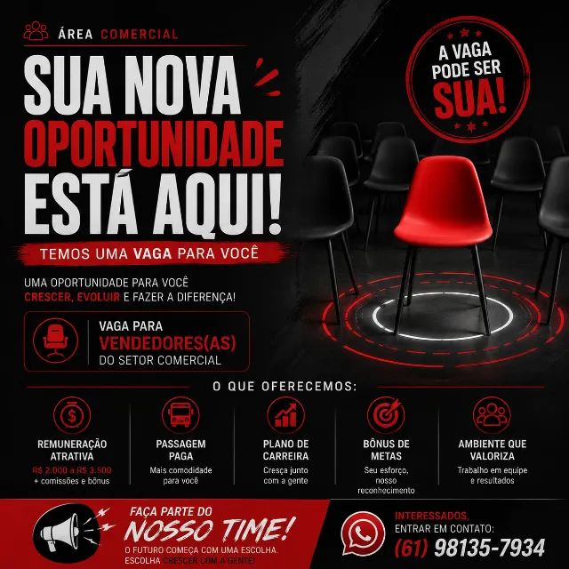 SEJA UM ASSESSOR COMERCIAL | Vagas Abertas