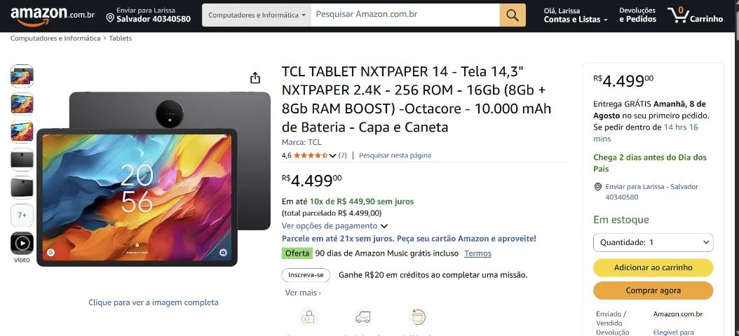 Tablet TCL 14 Polegadas - Leia o Texto