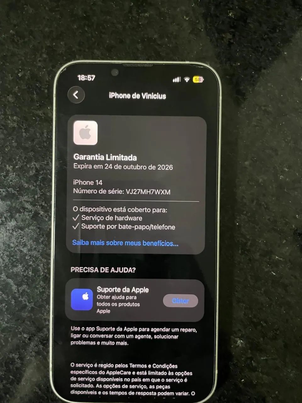 Vendo iPhone 14 94% de bateria todo original - Foto 5