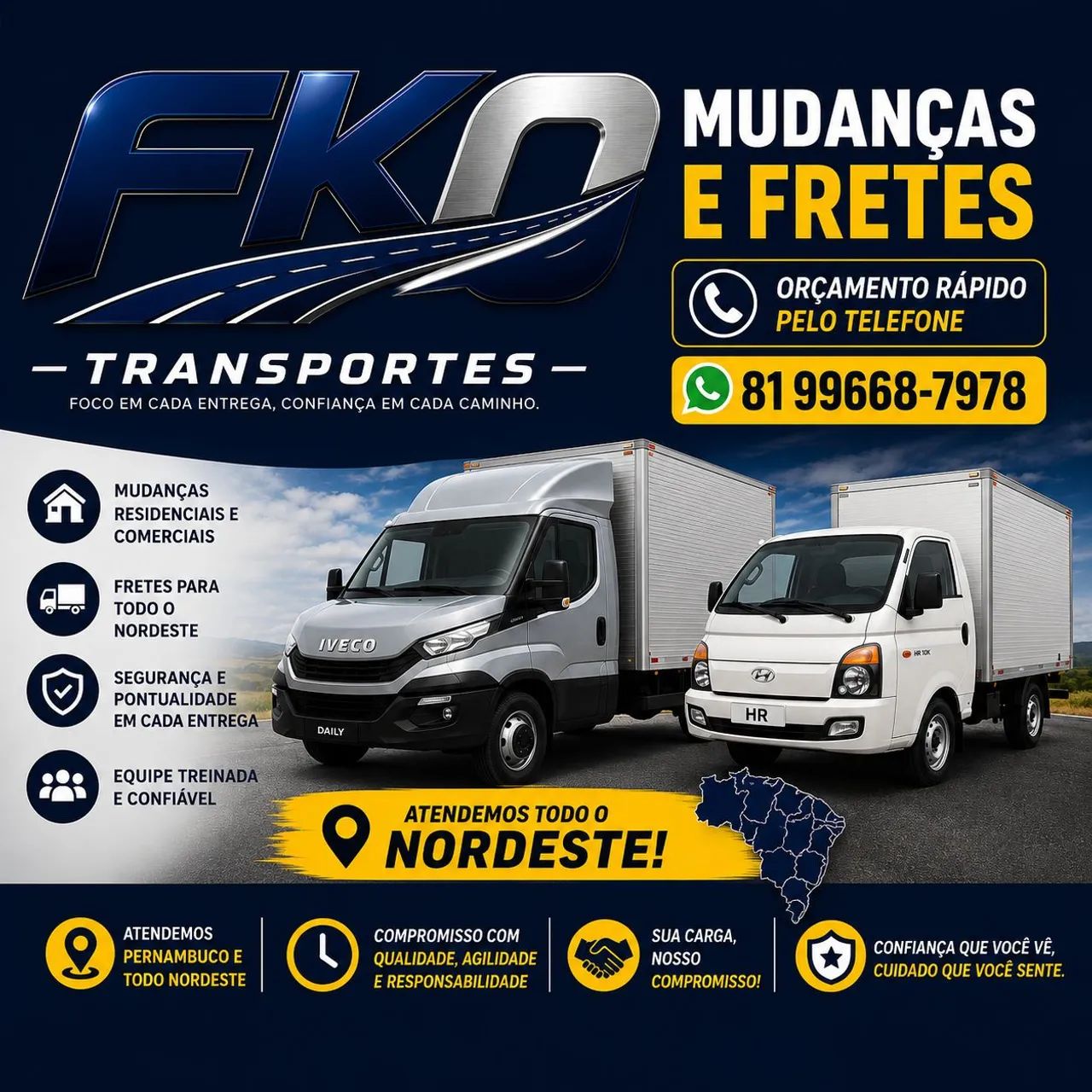 Mudanças e frete TODO NORDESTE