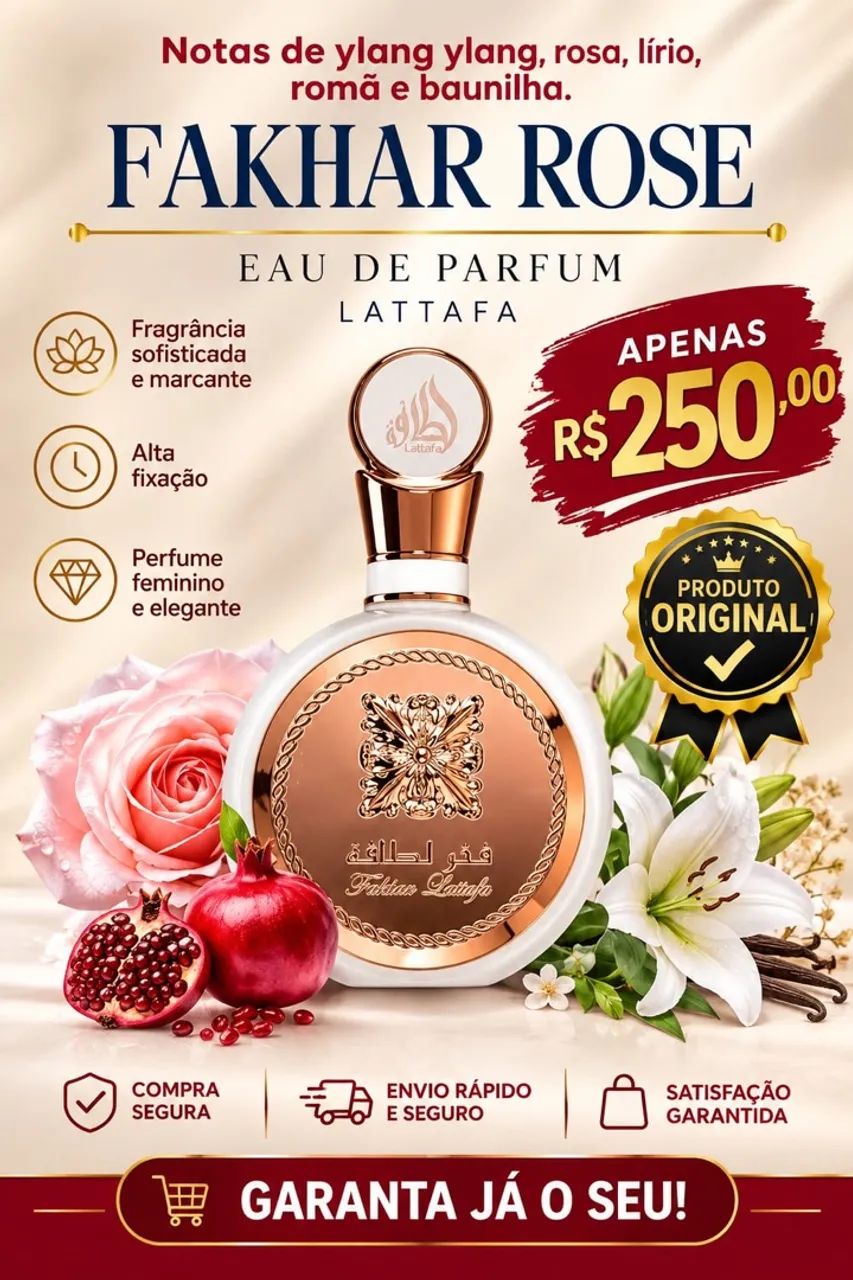 Perfume Árabe Fakhar Rose Feminino  - Foto 2