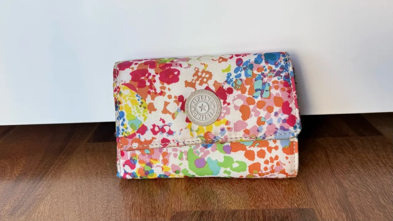 Carteira Kipling Original Estampada Colorida