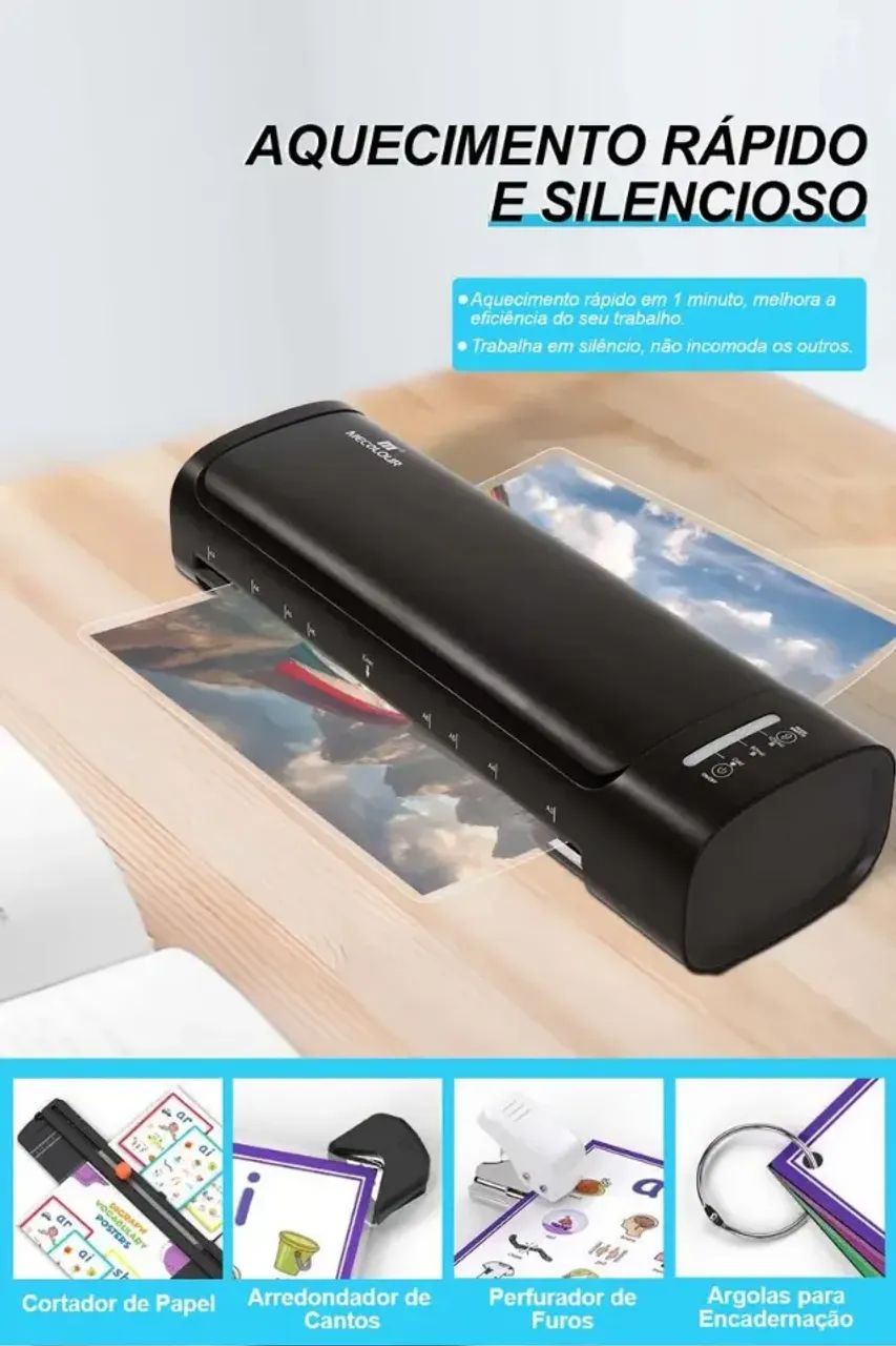 (56) Mecolour Plastificadora Laminadora A3 6 em 1 Multifuncional SL588 110V - Foto 4