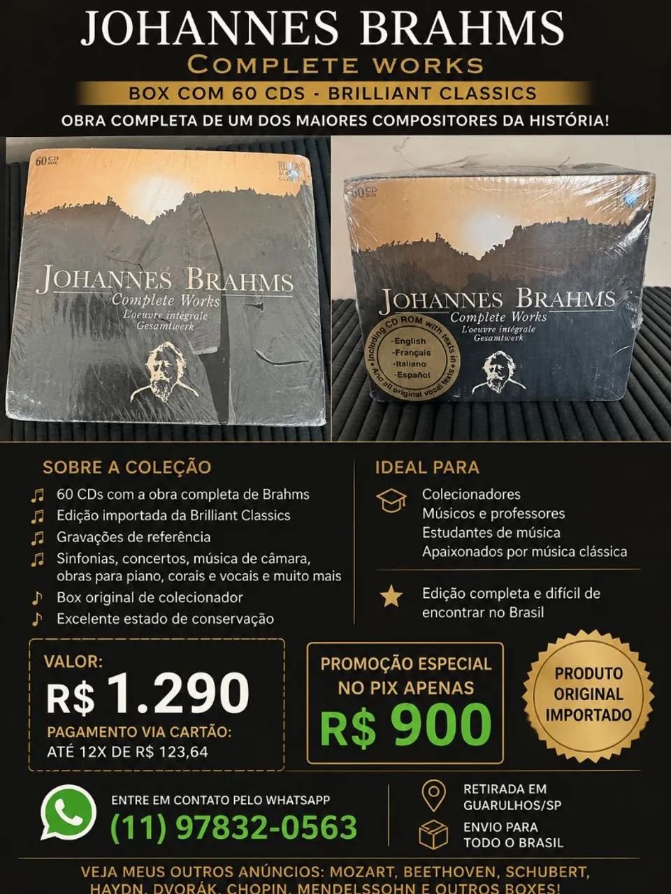 BRAHMS - COMPLETE EDITION | BOX 60 CDs | BRILLIANT CLASSICS - CDs