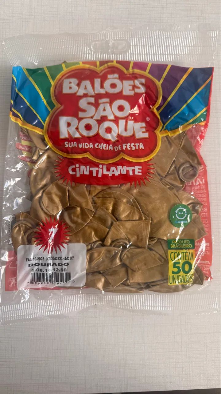 BALÃO SÃO ROQUE Nº7 - DOURADO CINTILANTE