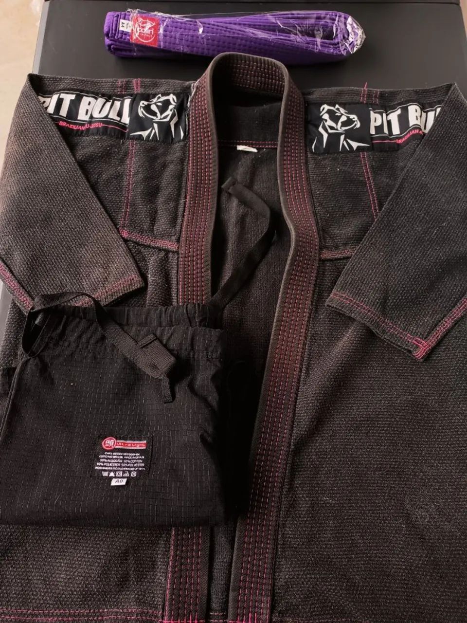 Kimono pitbull calça a0 usado Jiu-Jitsu  - Foto 2