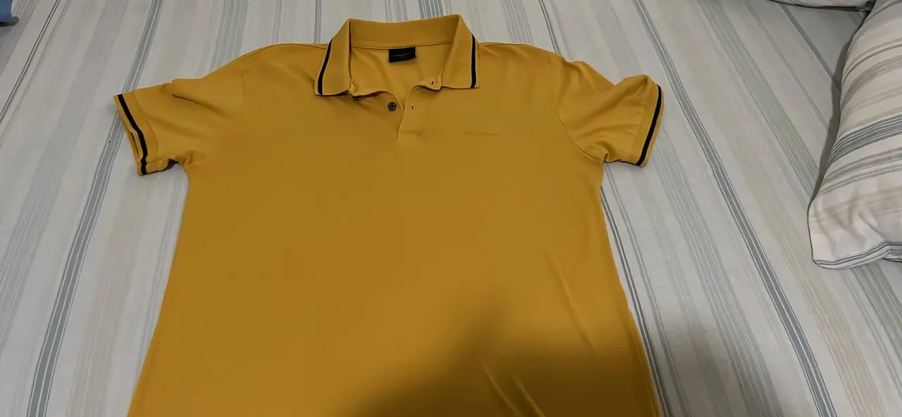 Camisa Polo Masculina Aramis Amarelo Mostarda Original - Foto 4