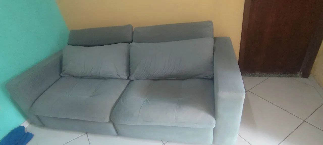 Sofá retrátil cinza 5 lugares  - Foto 3